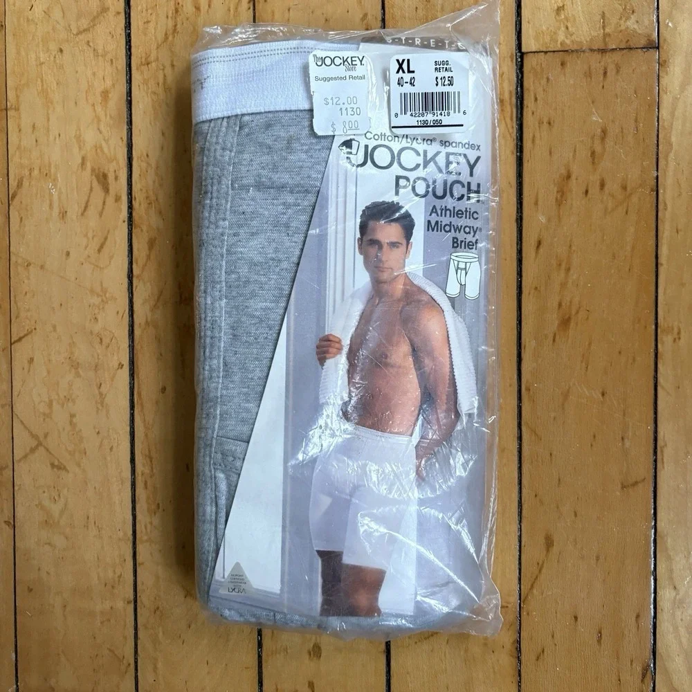 Vintage Jockey Underwear Mens XL Gray 1 Pair Athletic Midway Brief 1993 Made USA